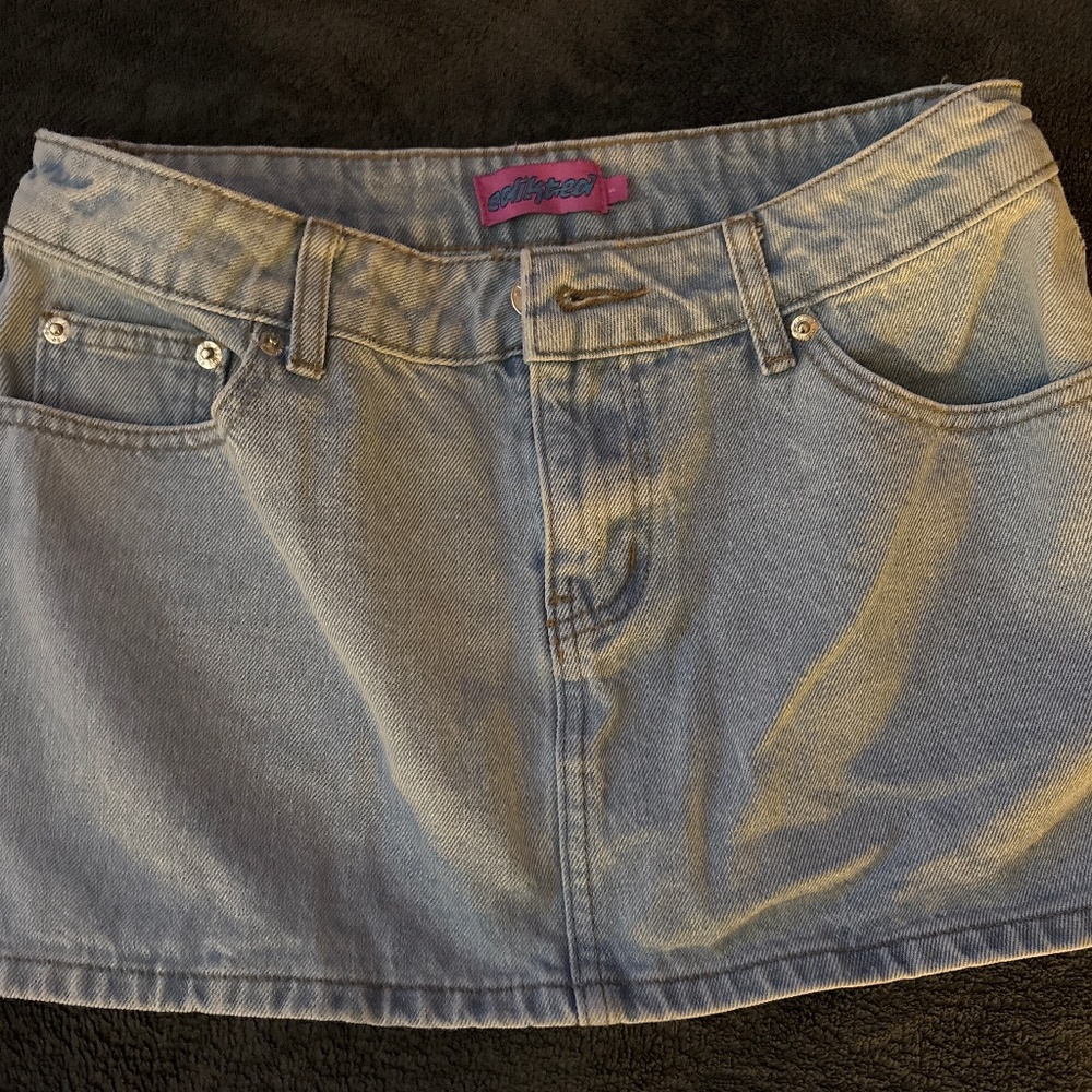 Edikted light denim skirt